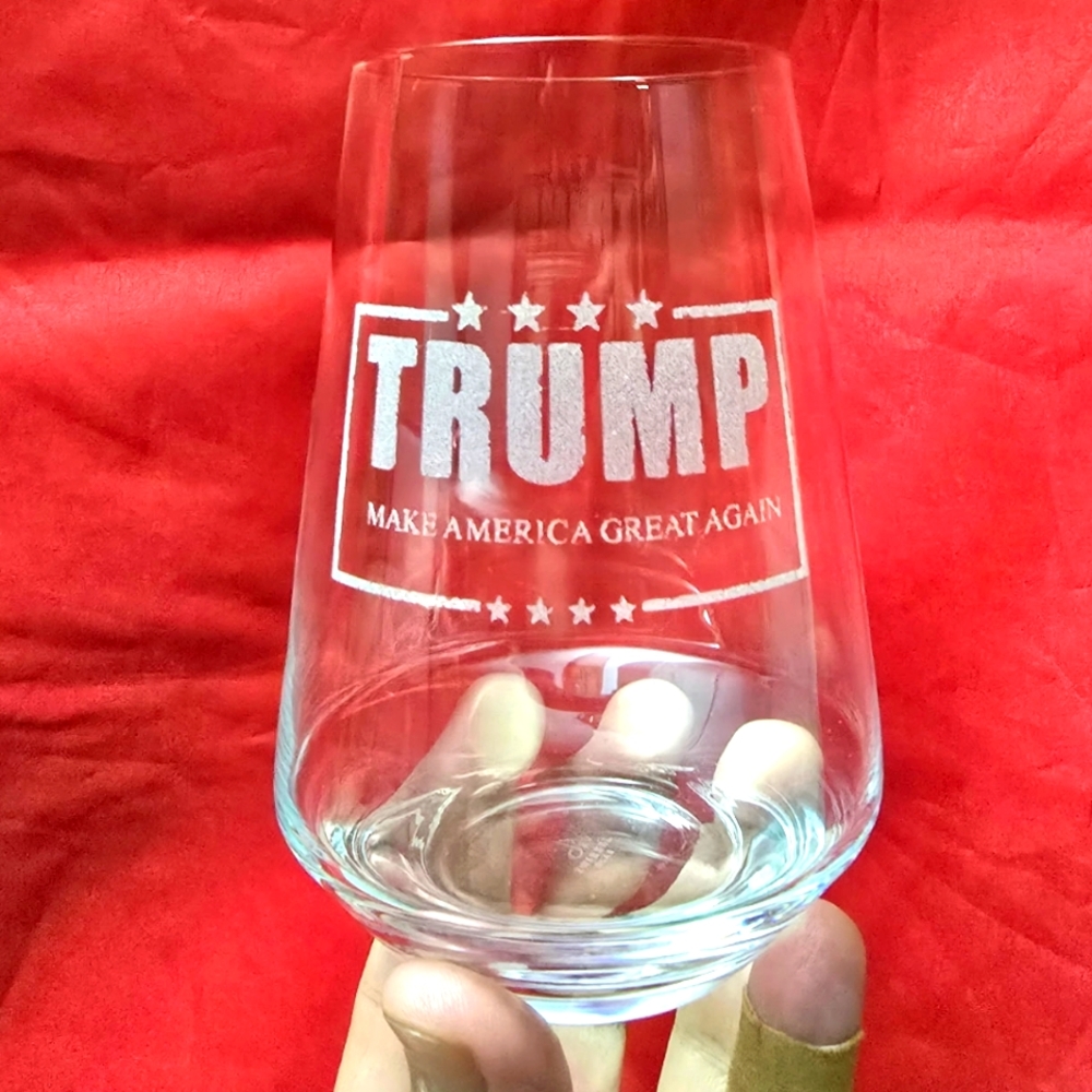 Trump Make America Great Again Stemless Wine Glass MAGA